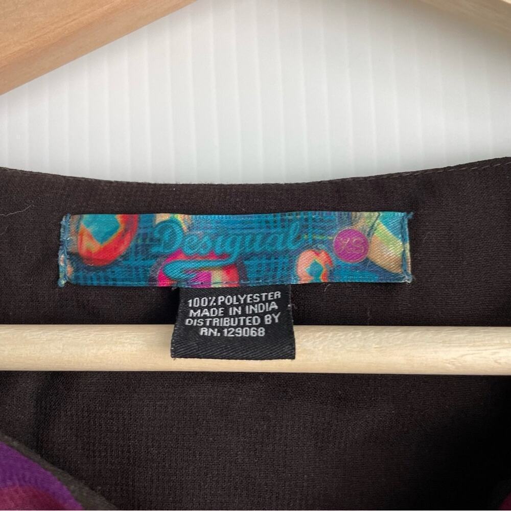 Desigual Elizabeth long sleeve shirred hem and cuffs sheer top size extra small - Picture 5 of 10